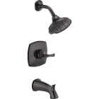 Delta Sandover Monitor 14 Series Matte Black Tub and Shower Faucet Image 1