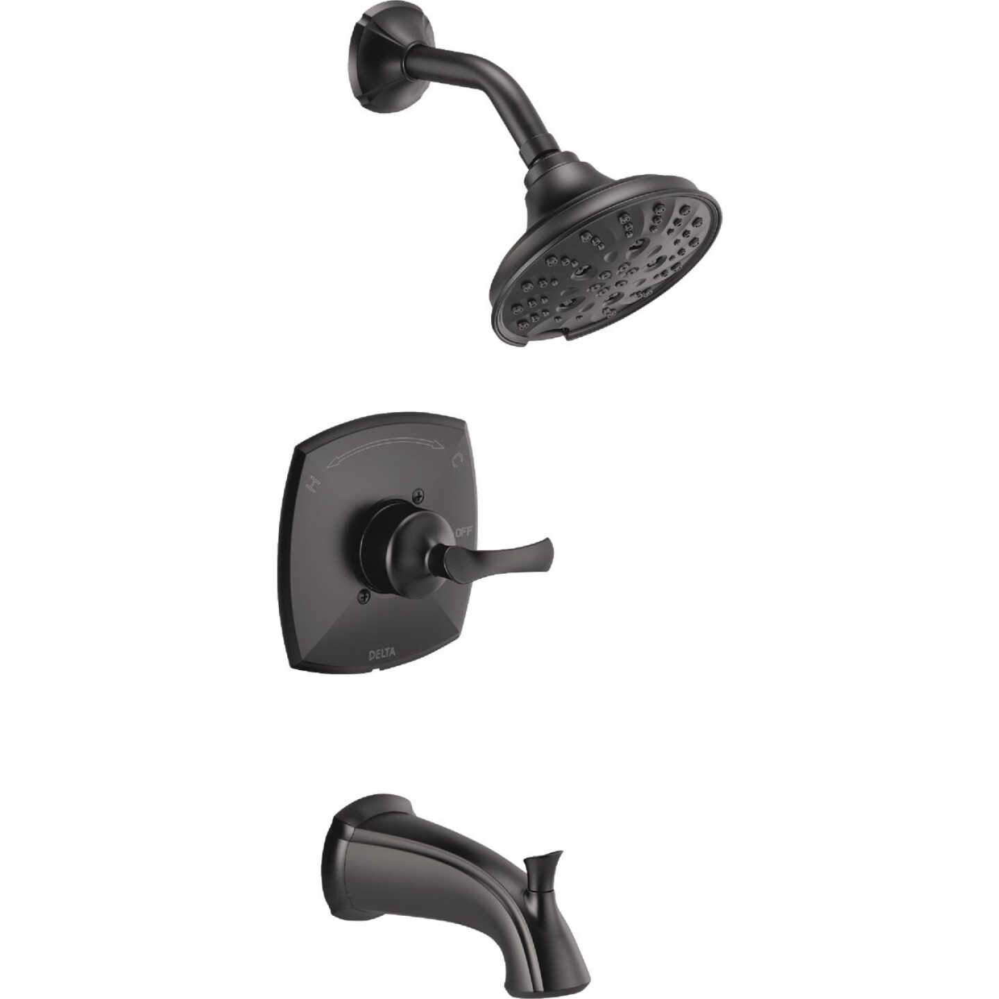 Delta Sandover Monitor 14 Series Matte Black Tub and Shower Faucet Image 1