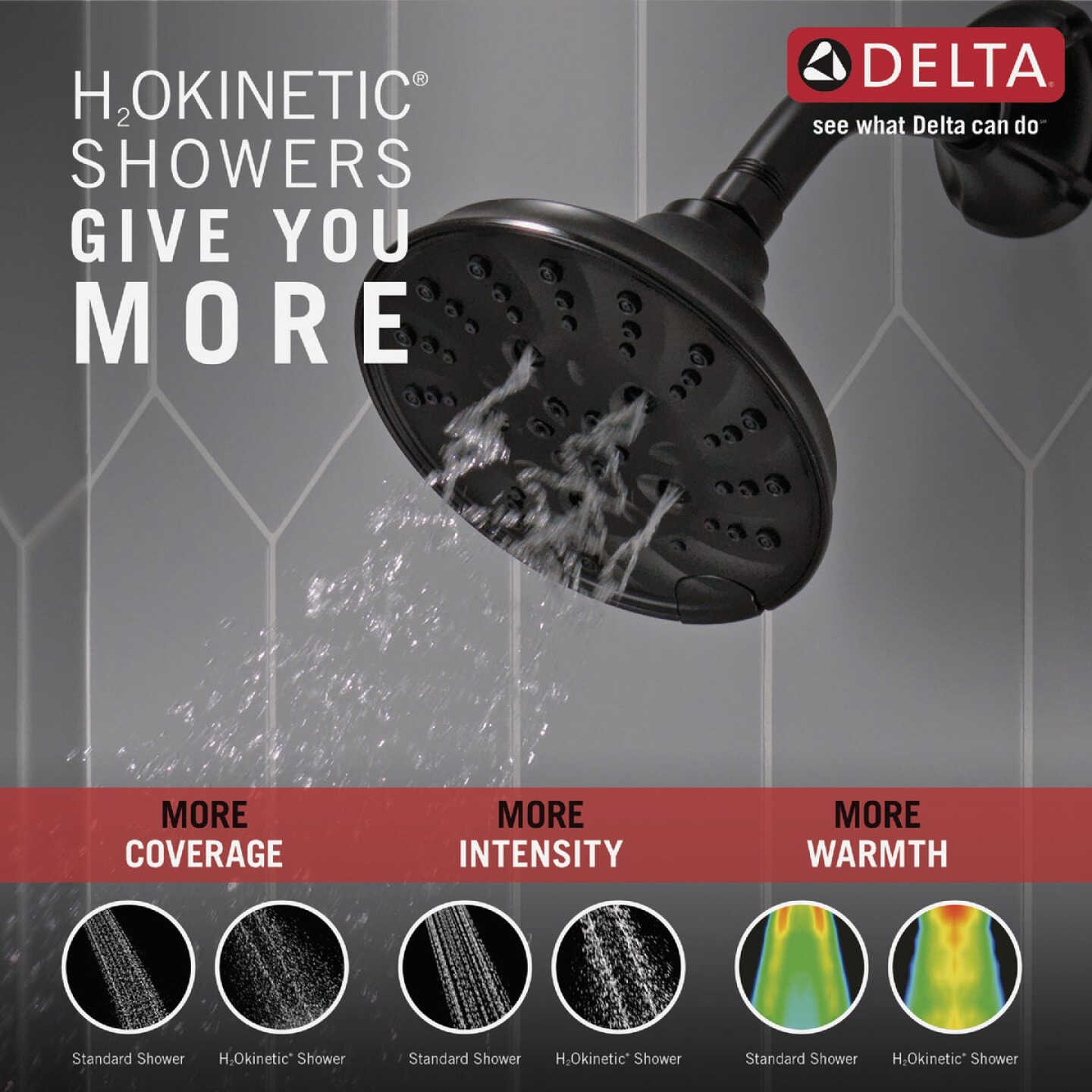 Delta Sandover Monitor 14 Series Matte Black Tub and Shower Faucet Image 3