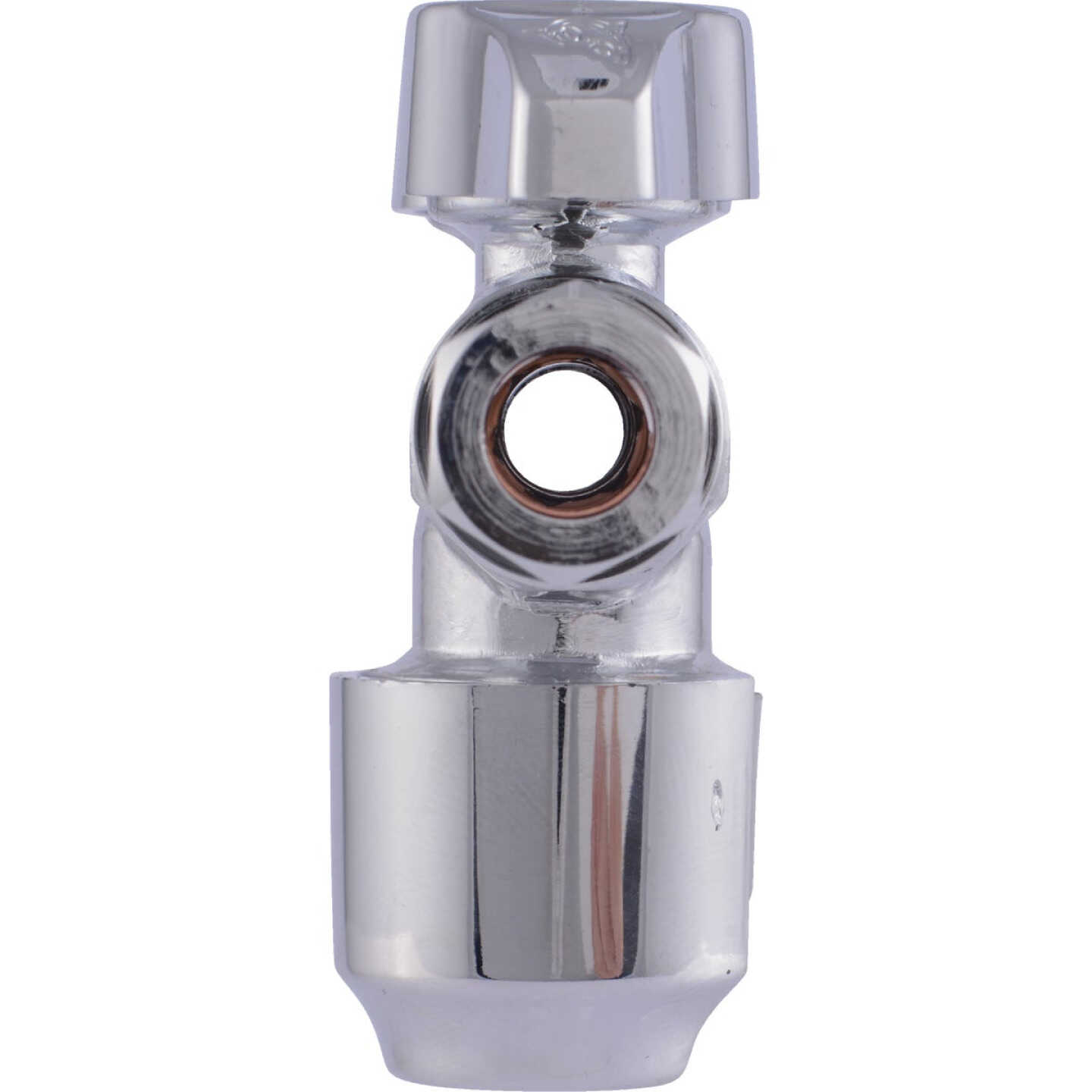 SharkBite 1/2 In. Push-to-Connect x 3/8 In. Compression x 3/8 In. Compression Brass Quarter Turn Dual Shut-Off/Dual Outlet Valve Image 6