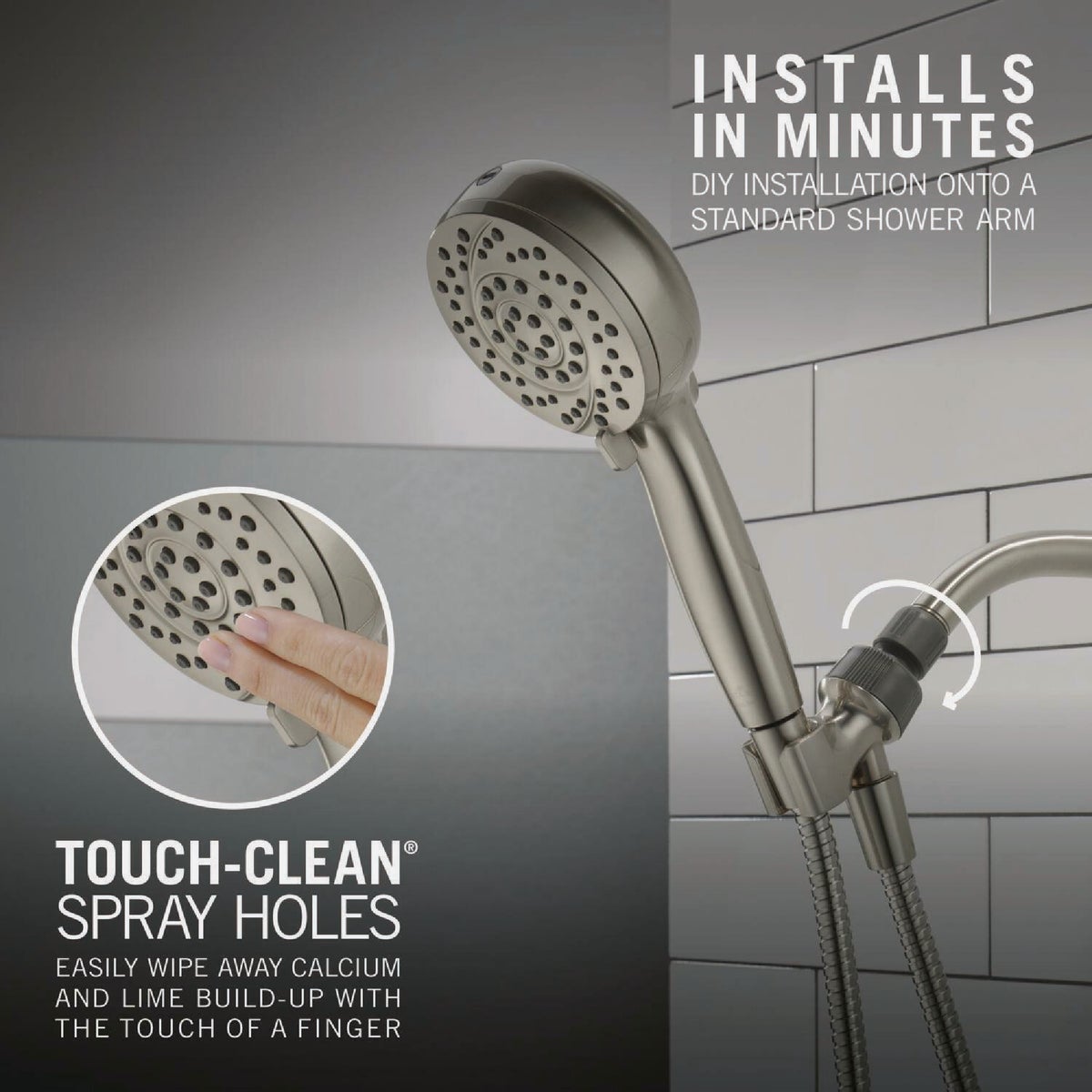 Delta ProClean 6-Spray 1.75 GPM Hand Shower, Spotshield Brushed Nickel Image 3