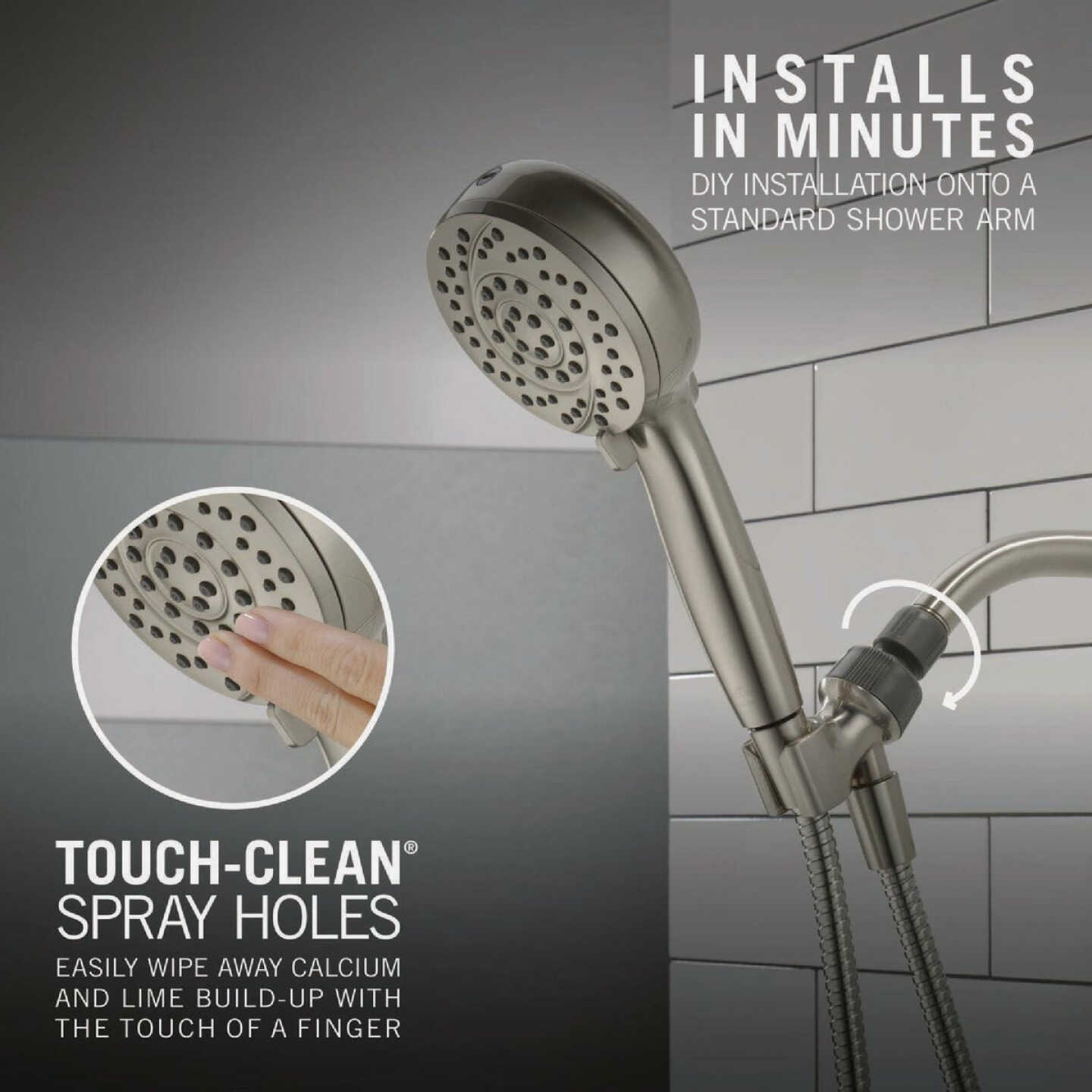 Delta ProClean 6-Spray 1.75 GPM Hand Shower, Spotshield Brushed Nickel Image 3