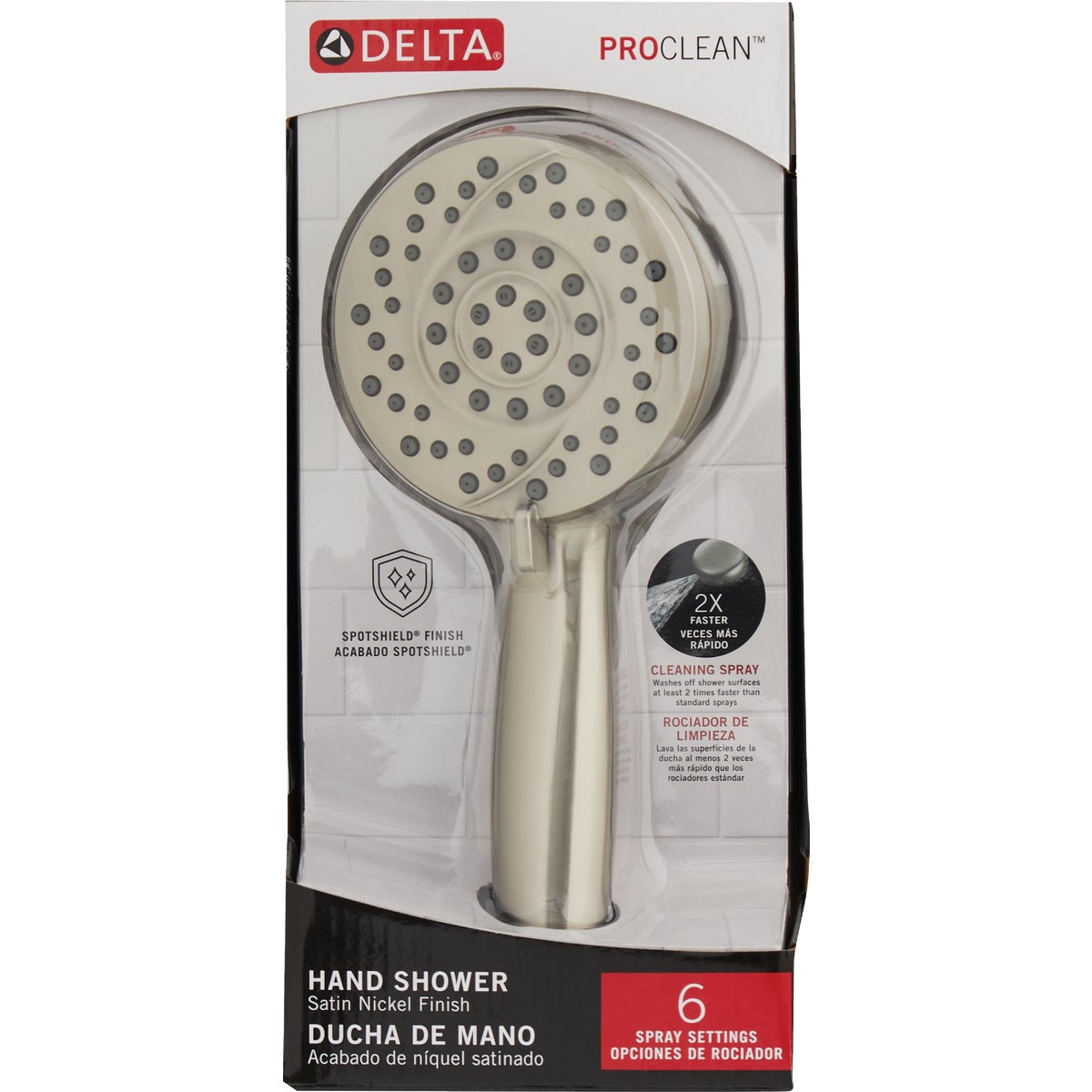Delta ProClean 6-Spray 1.75 GPM Hand Shower, Spotshield Brushed Nickel Image 6