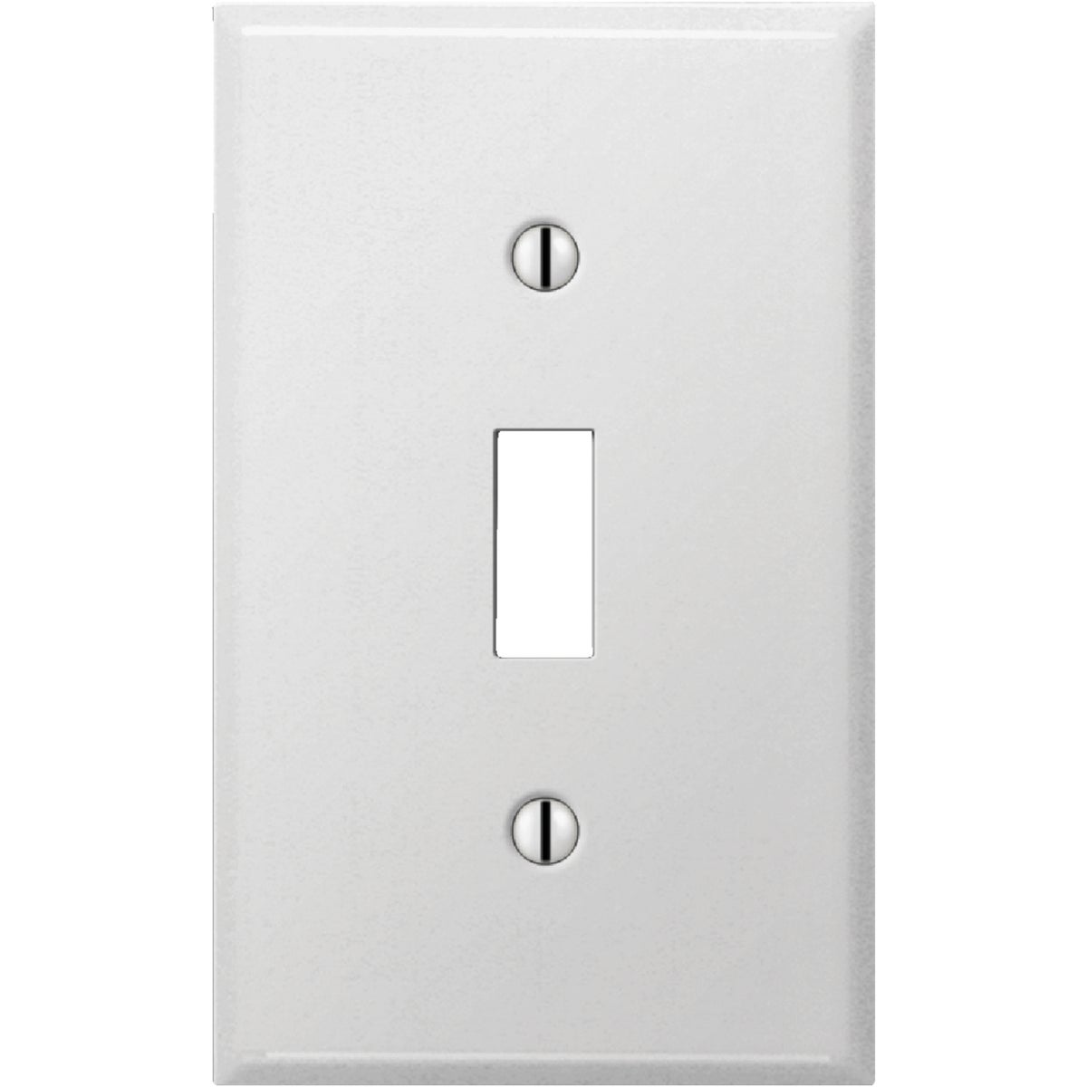 Amerelle PRO 1-Gang Stamped Steel Toggle Switch Wall Plate, Smooth White Image 1