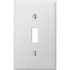 Amerelle PRO 1-Gang Stamped Steel Toggle Switch Wall Plate, Smooth White Image 1
