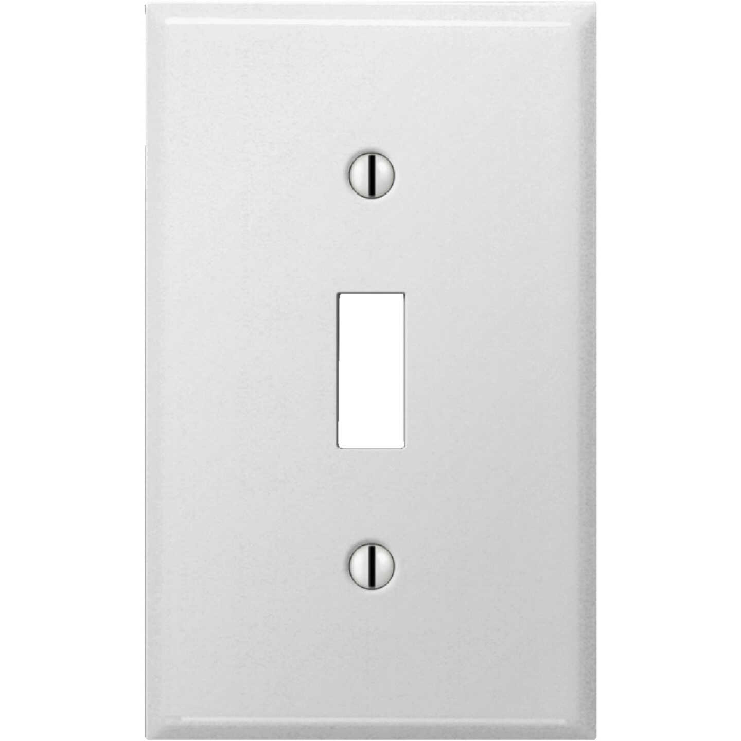 Amerelle PRO 1-Gang Stamped Steel Toggle Switch Wall Plate, Smooth White Image 1