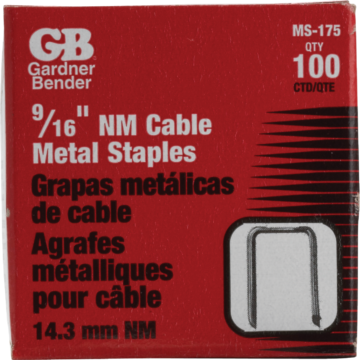 Gardner Bender 9/16 In. Metal Cable Staple (100-Count) Image 2