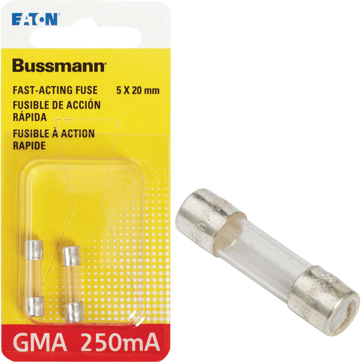 Bussmann 250A GMA Glass Tube Electronic Fuse (2-Pack) Image 1