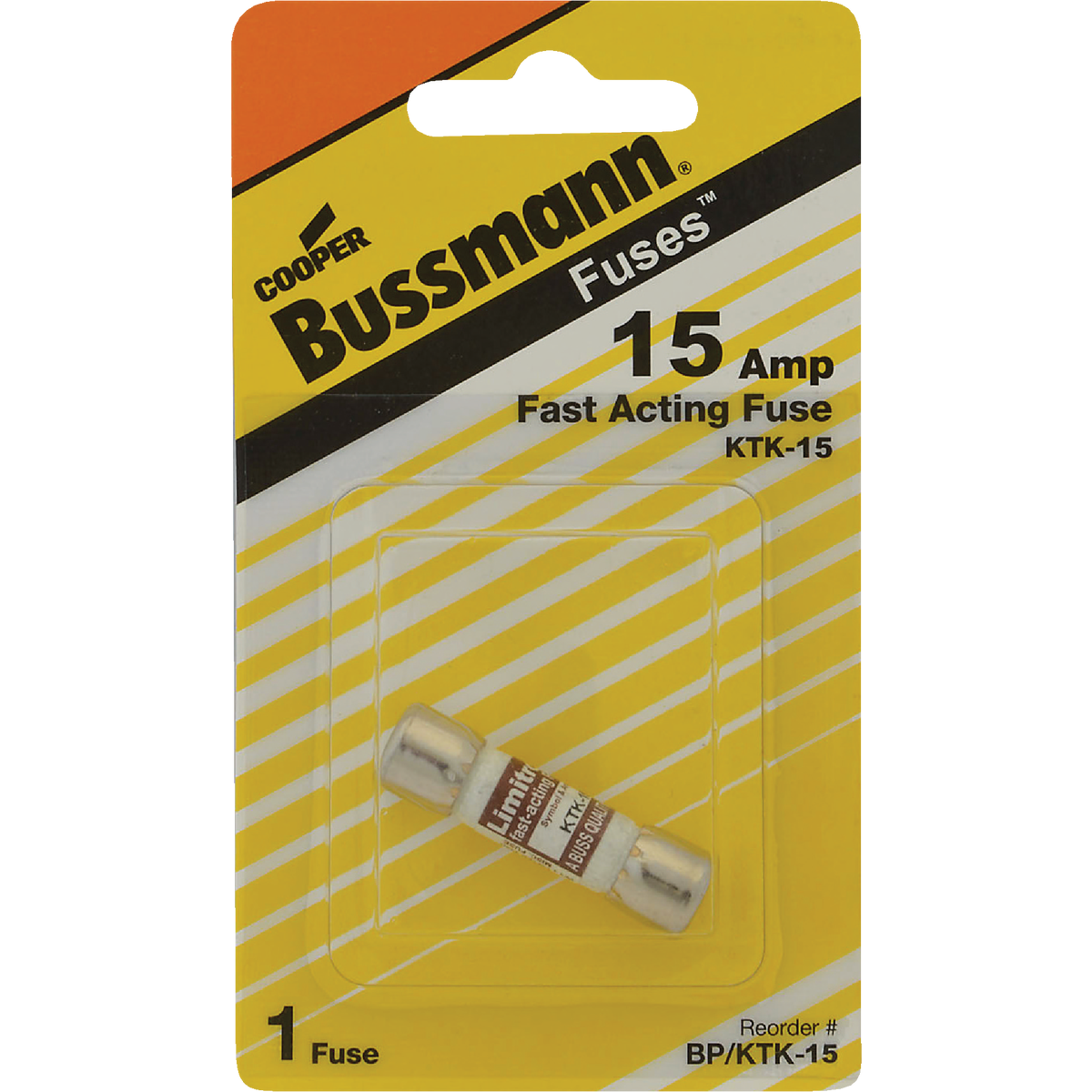 Bussmann 15A Limitron KTK Cartridge Heavy-Duty Cartridge Fuse Image 1