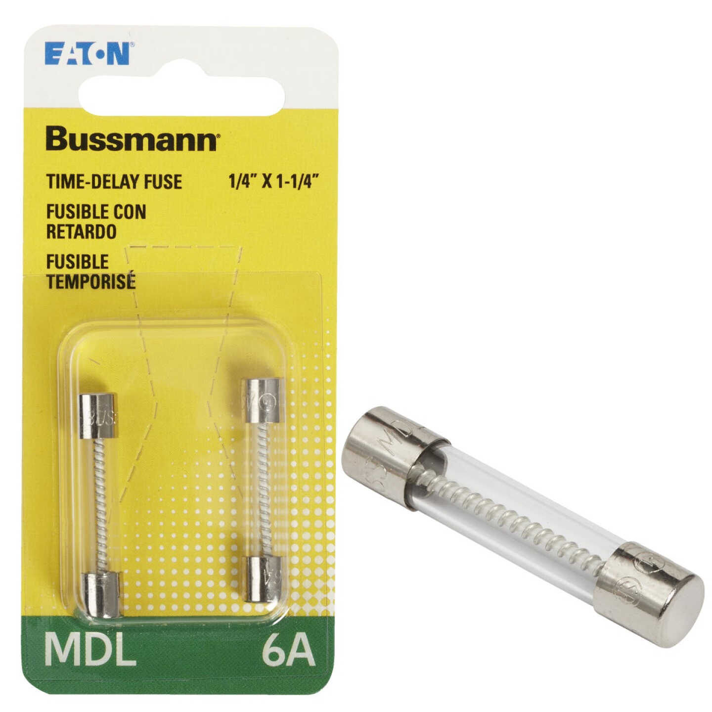 Bussmann 6A MDL Glass Tube Electronic Fuse (2-Pack) Image 1
