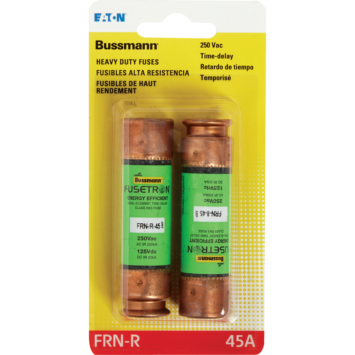 Bussmann 45A FRN-R Cartridge Heavy-Duty Time Delay Cartridge Fuse (2-Pack) Image 2