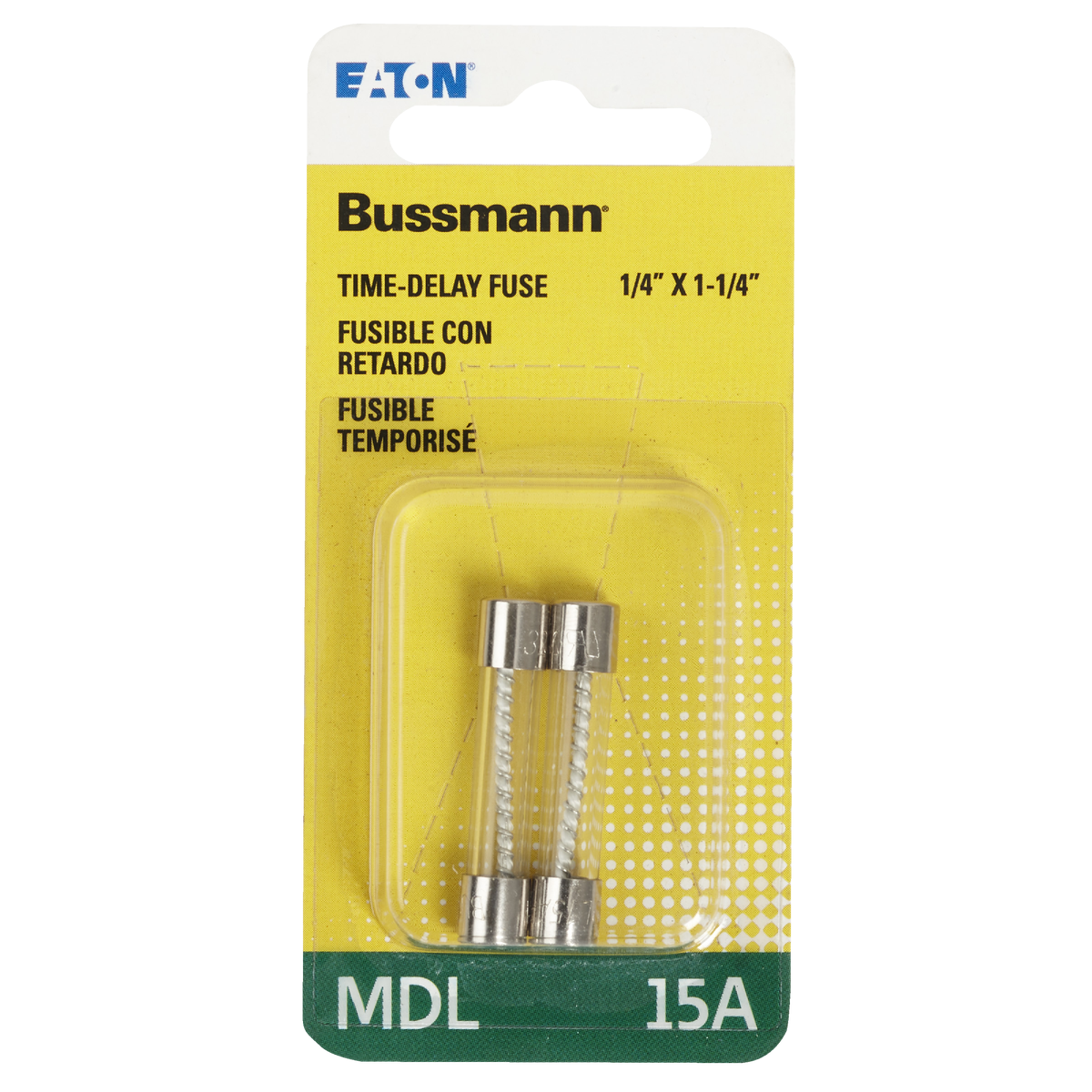 Bussmann 15A MDL Glass Tube Electronic Fuse (2-Pack) Image 2