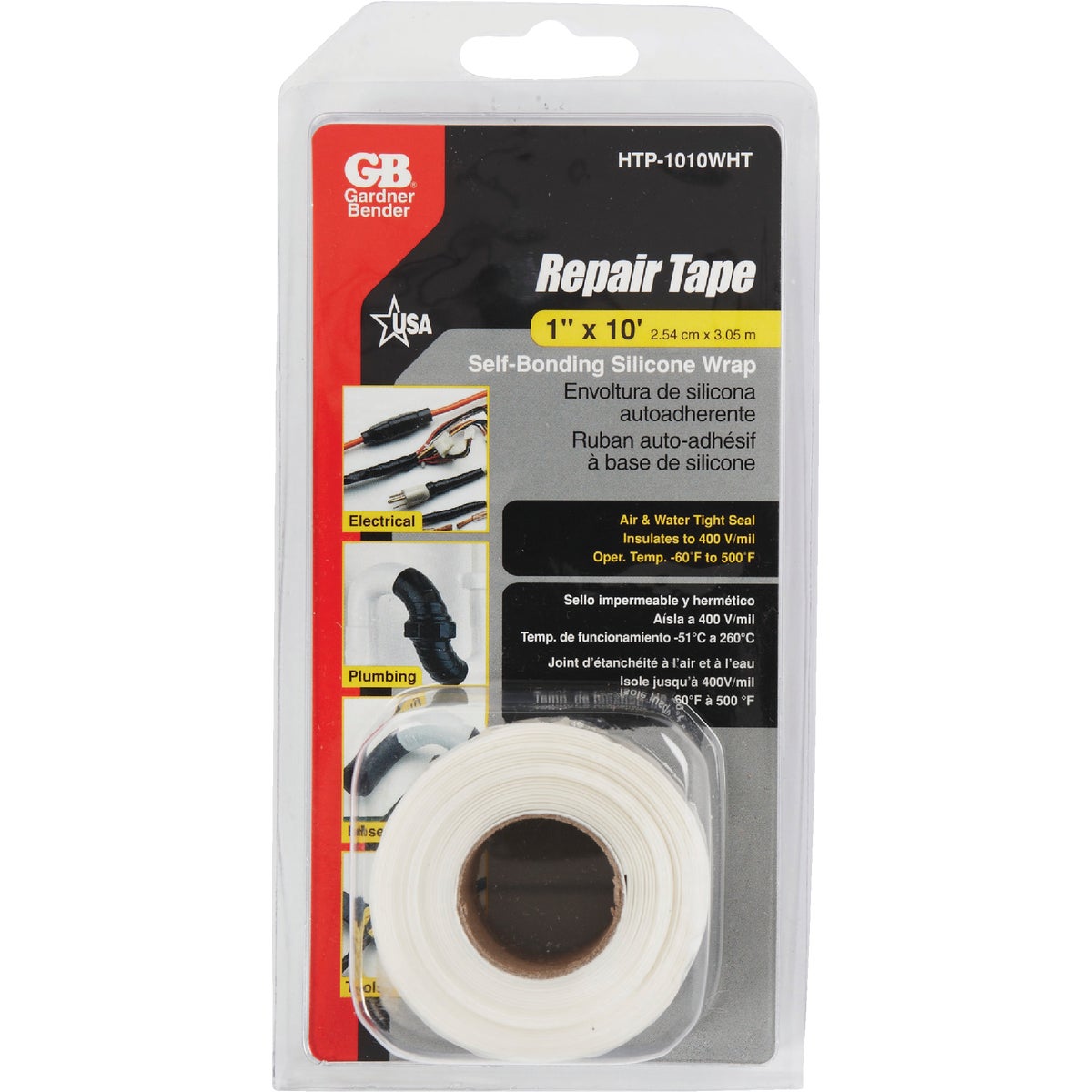 Gardner Bender White 1 In. x 10 Ft. Self-Bonding Silicone Wrap Image 1