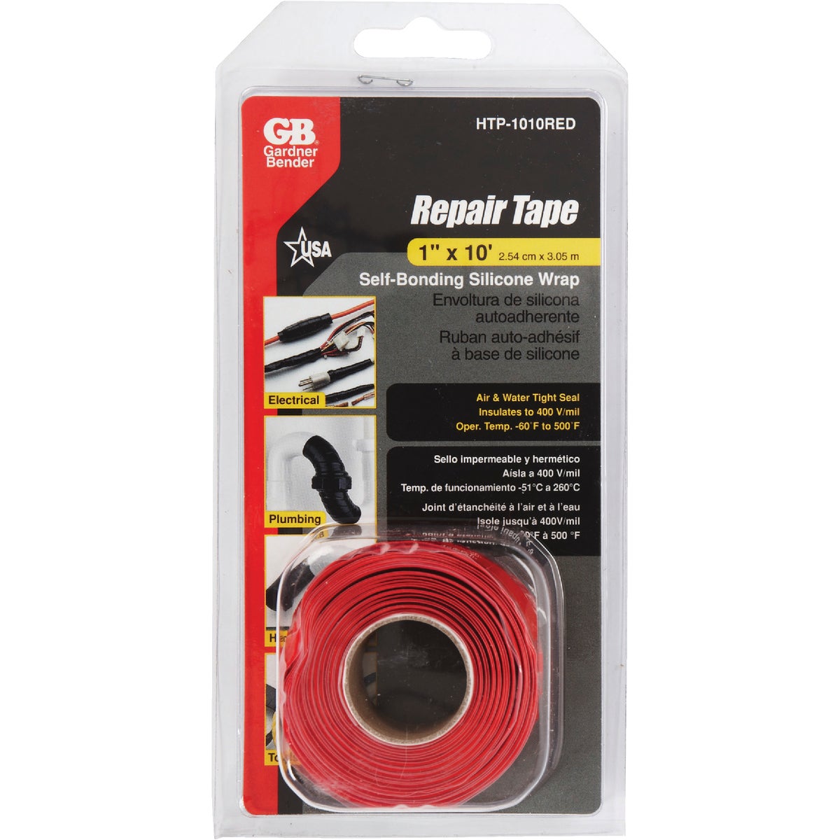 Gardner Bender Red 1 In. x 10 Ft. Self-Bonding Silicone Wrap Image 1