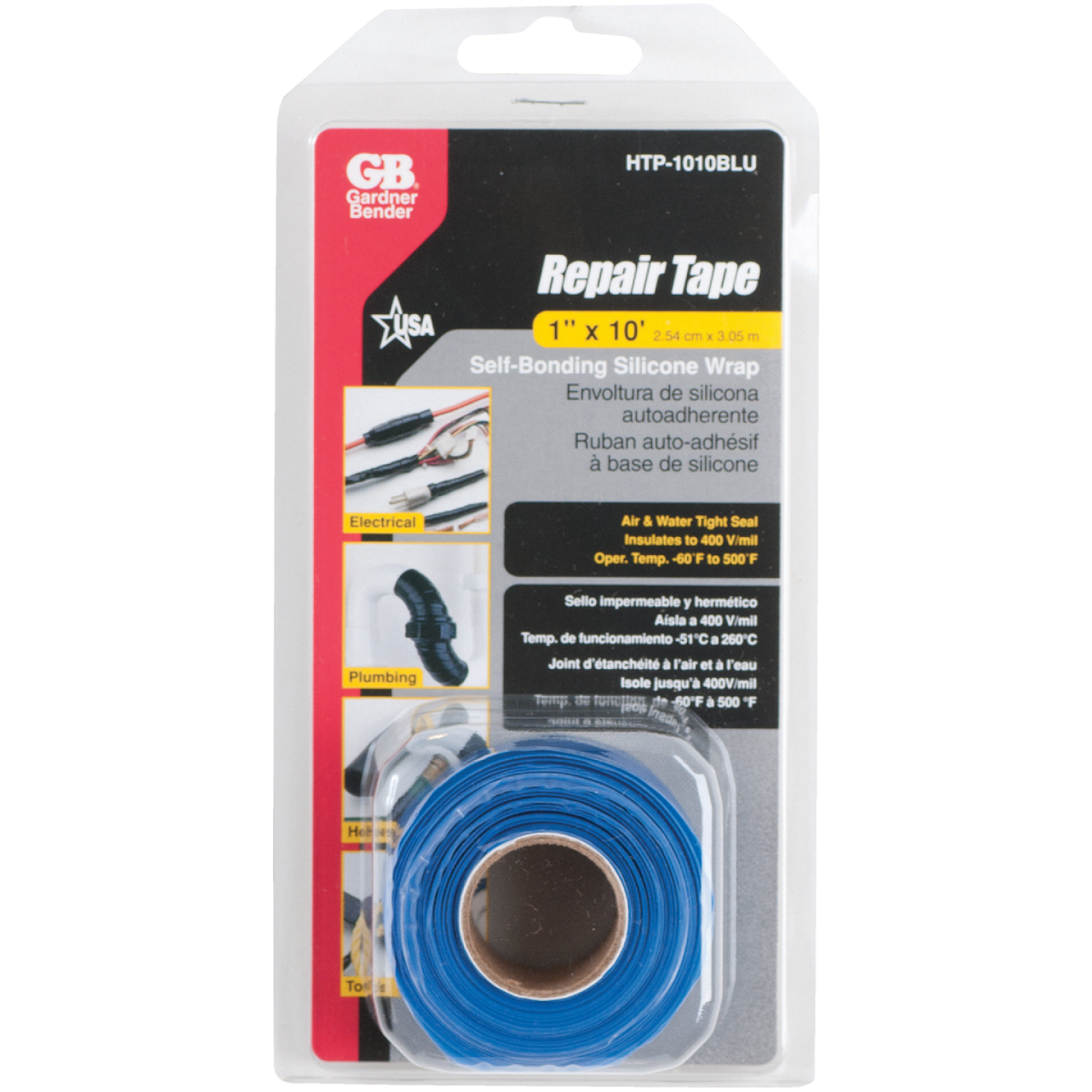 Gardner Bender Blue 1 In. x 10 Ft. Self-Bonding Silicone Wrap Image 1