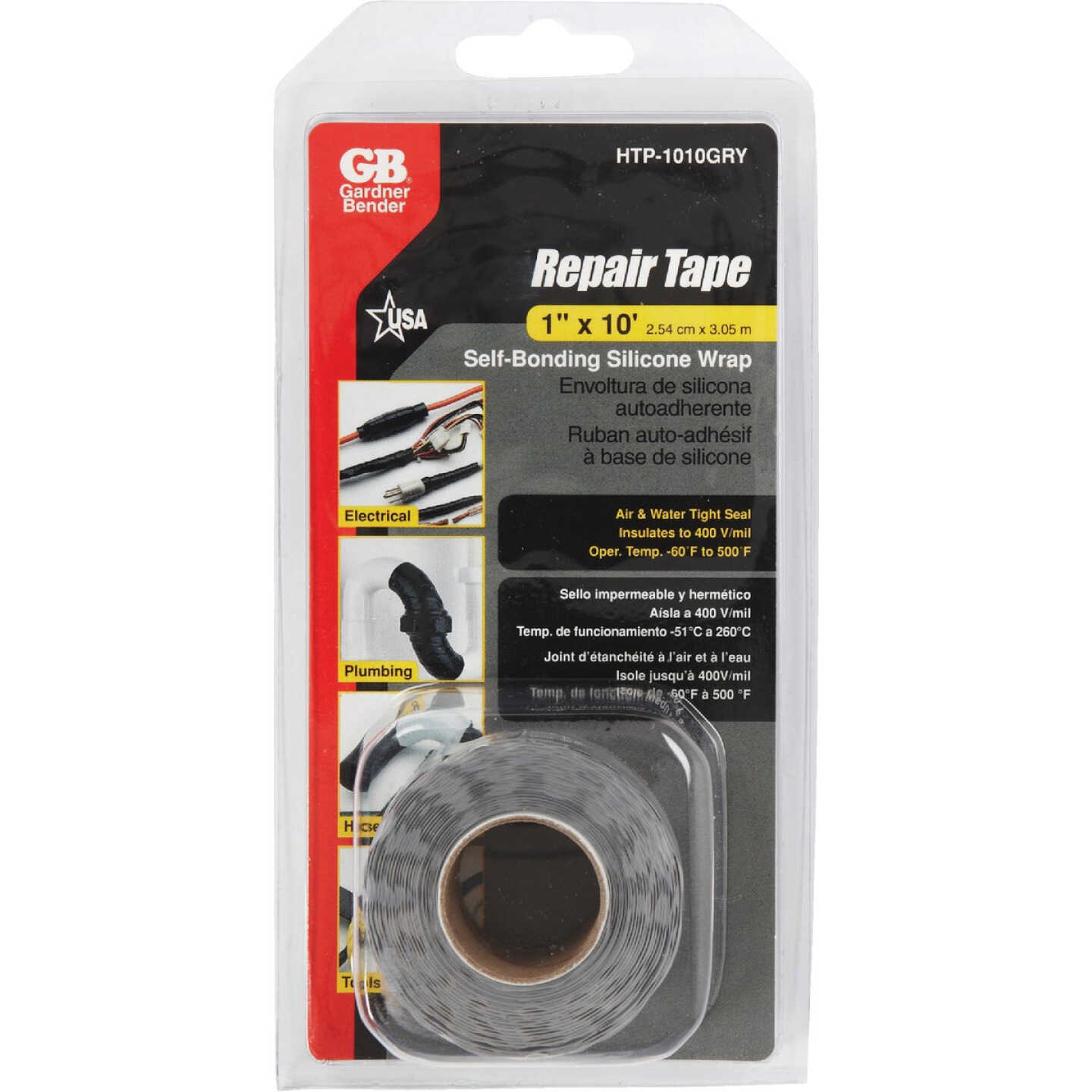 Gardner Bender Gray 1 In. x 10 Ft. Self-Bonding Silicone Wrap Image 1