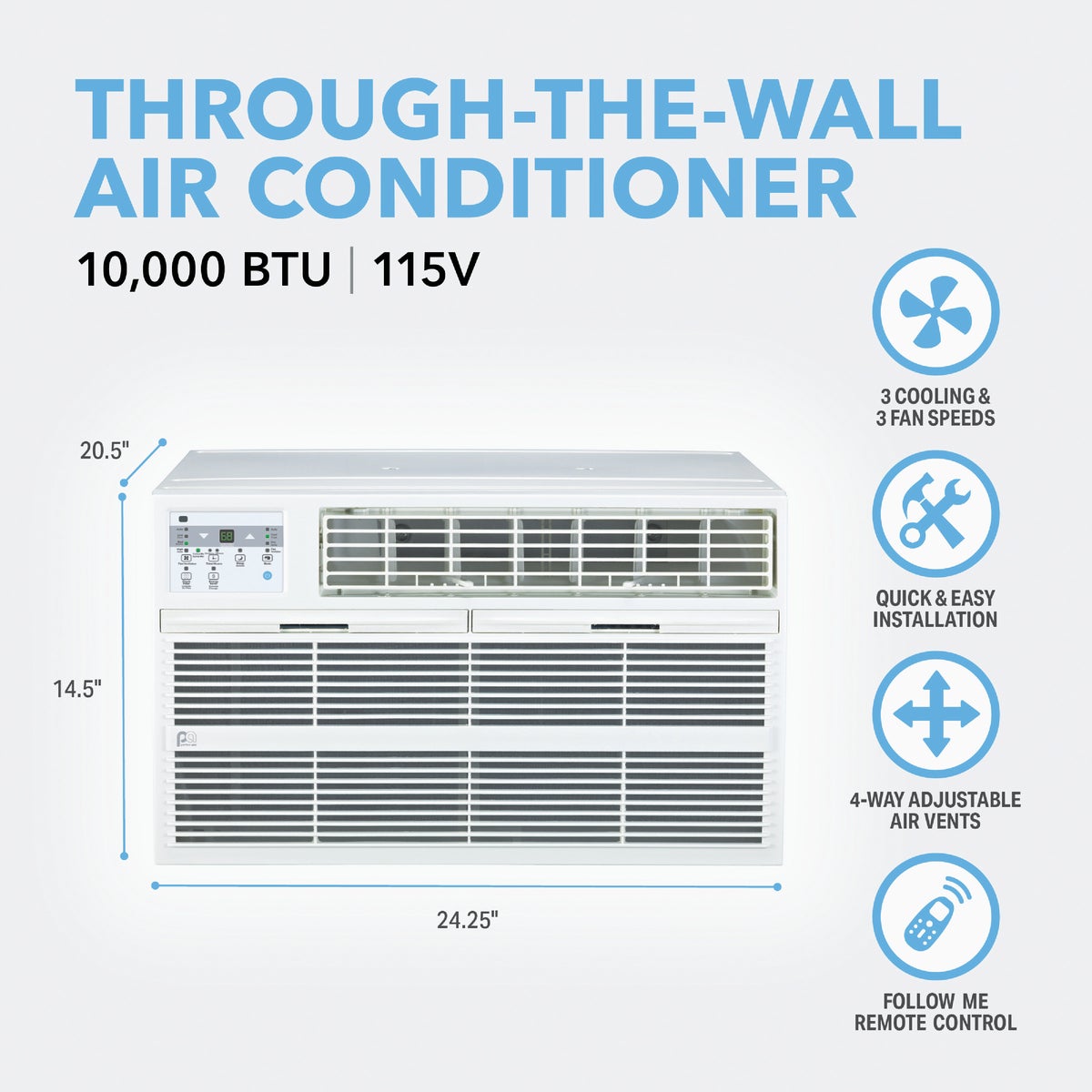 Perfect Aire 10,000 BTU 450 Sq. Ft. Thru-The-Wall Air Conditioner with Remote Control Image 5
