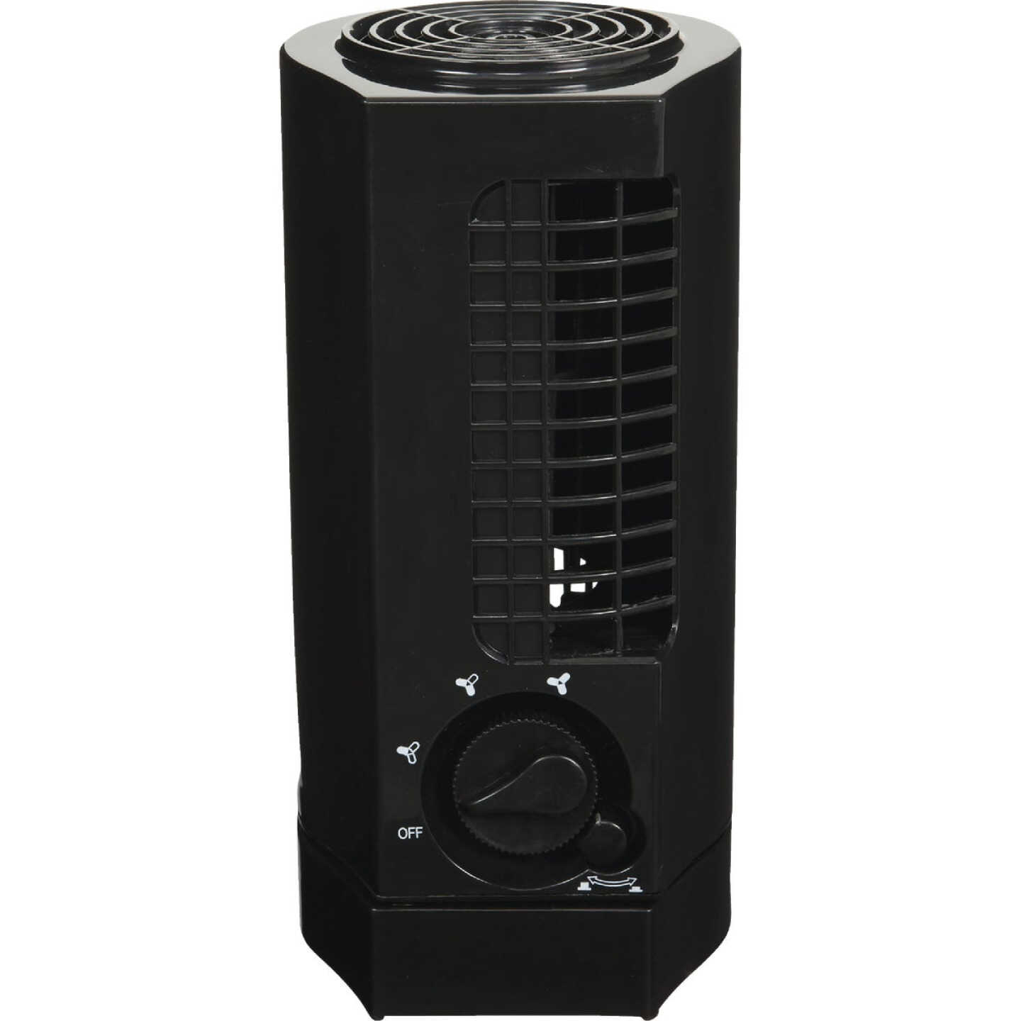Best Comfort 12 In. 2-Speed Black Mini Tower Table Fan Image 1