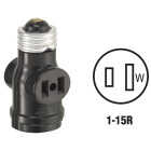 Leviton Black 125V Light Socket Adapter Image 1