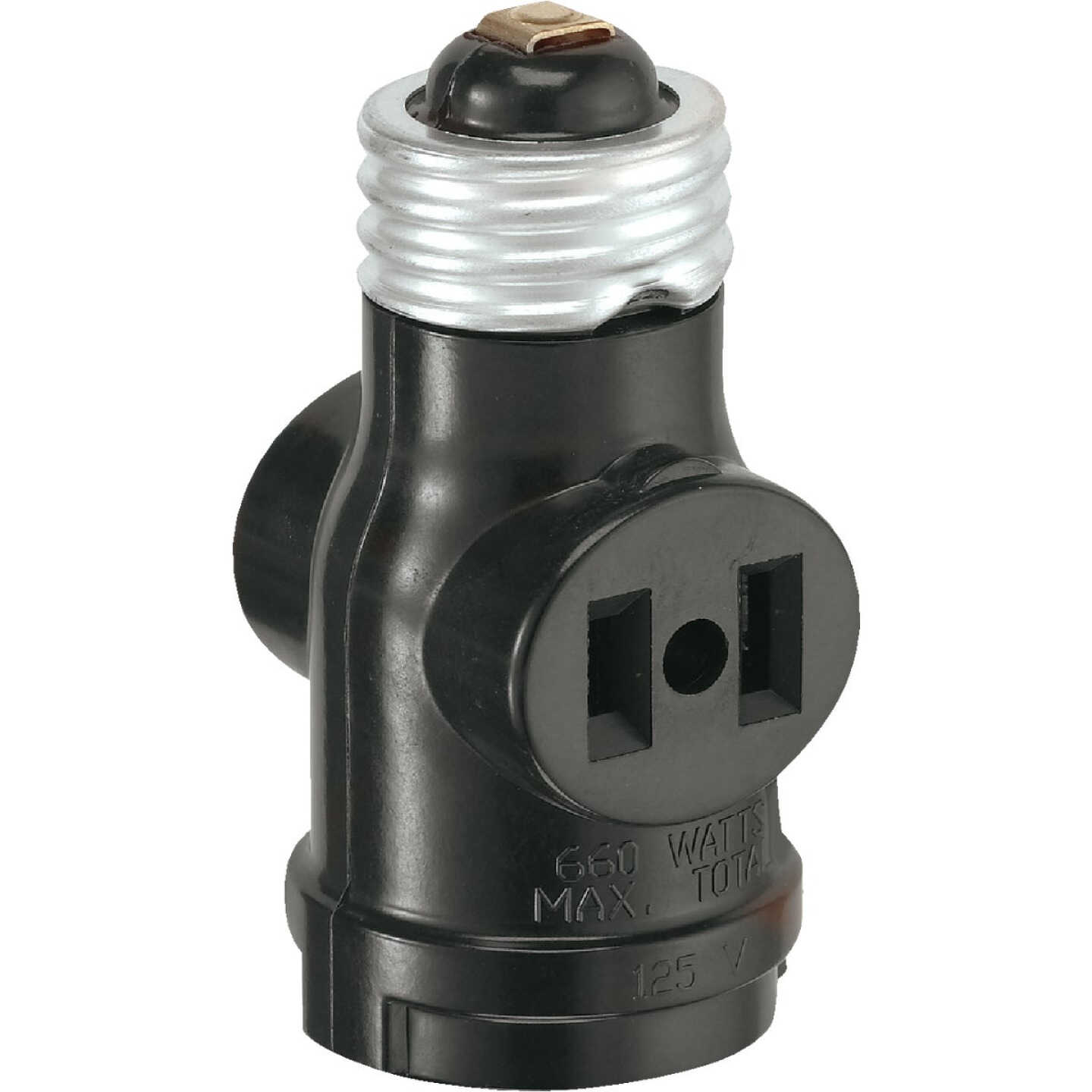 Leviton Black 125V Light Socket Adapter Image 2