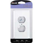 Amerelle 1-Gang Stamped Steel Outlet Wall Plate, White Image 1