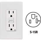 Leviton SmartlockPro Self-Test 15A White Residential Grade 5-15R GFCI Outlet with Screwless Wall Plate Image 1