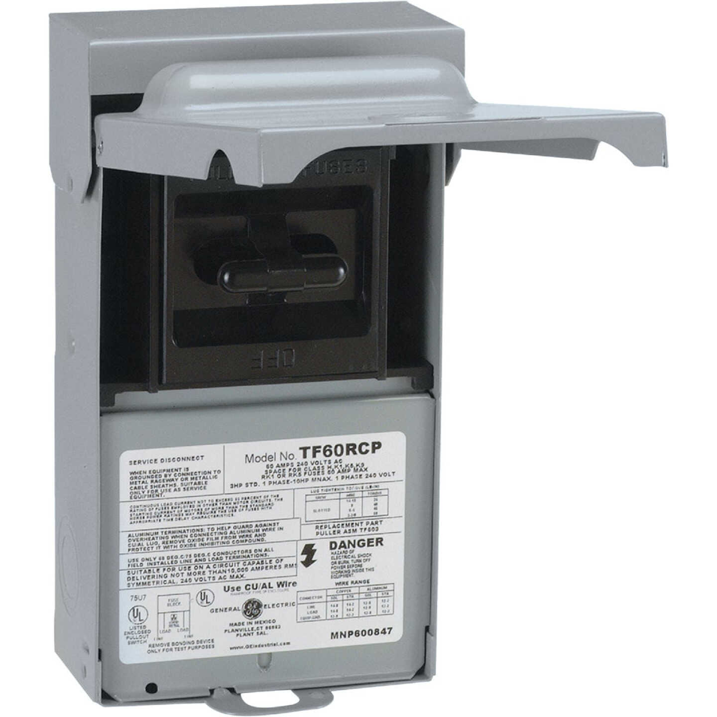 GE 60A 240V Fused Air Conditioner Disconnect Image 1