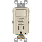 Leviton Light Almond 15A Self-Test Tamper Resistant GFCI Switch & Outlet Combination With Wallplate Image 2