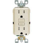 Leviton SmartlockPro Self-Test 15A Light Almond Residential Grade Tamper Resistant 5-15R GFCI Outlet Image 2