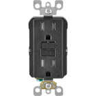 Leviton SmartlockPro Self-Test 15A Black Residential Grade Tamper Resistant 5-15R GFCI Outlet Image 2