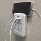 Prime Wire & Cable 6 Power & 2 USB White Wall Charger Image 2