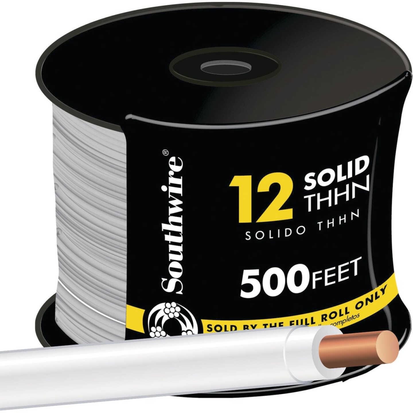 Southwire 500 Ft. 12 AWG Solid White THHN Electrical Wire Image 1