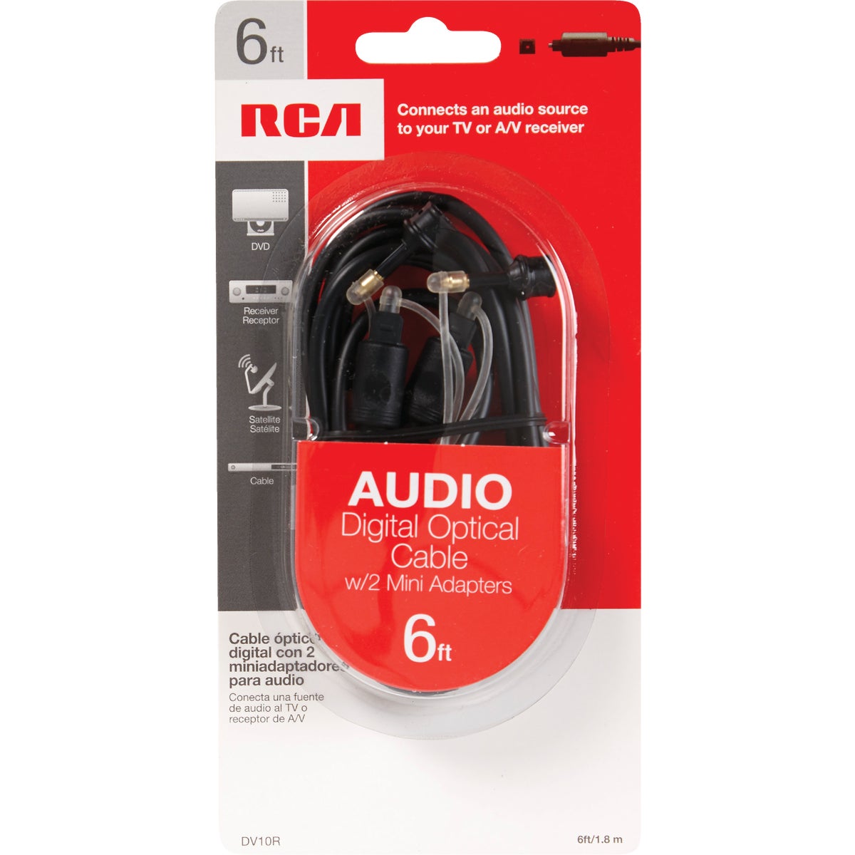RCA 6 Ft. Black Audio Digital Optical Cable Image 2
