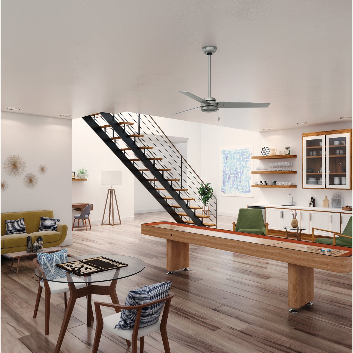 Hunter Cassius 52 In. Matte Silver Damp Rated Ceiling Fan Image 2