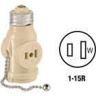 Leviton Ivory 125V Pull Chain Socket Adapter Image 1