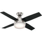 Hunter Dempsey 44 In. Brushed Nickel Ceiling Fan with Light Kit and Handheld Remote Control Image 1