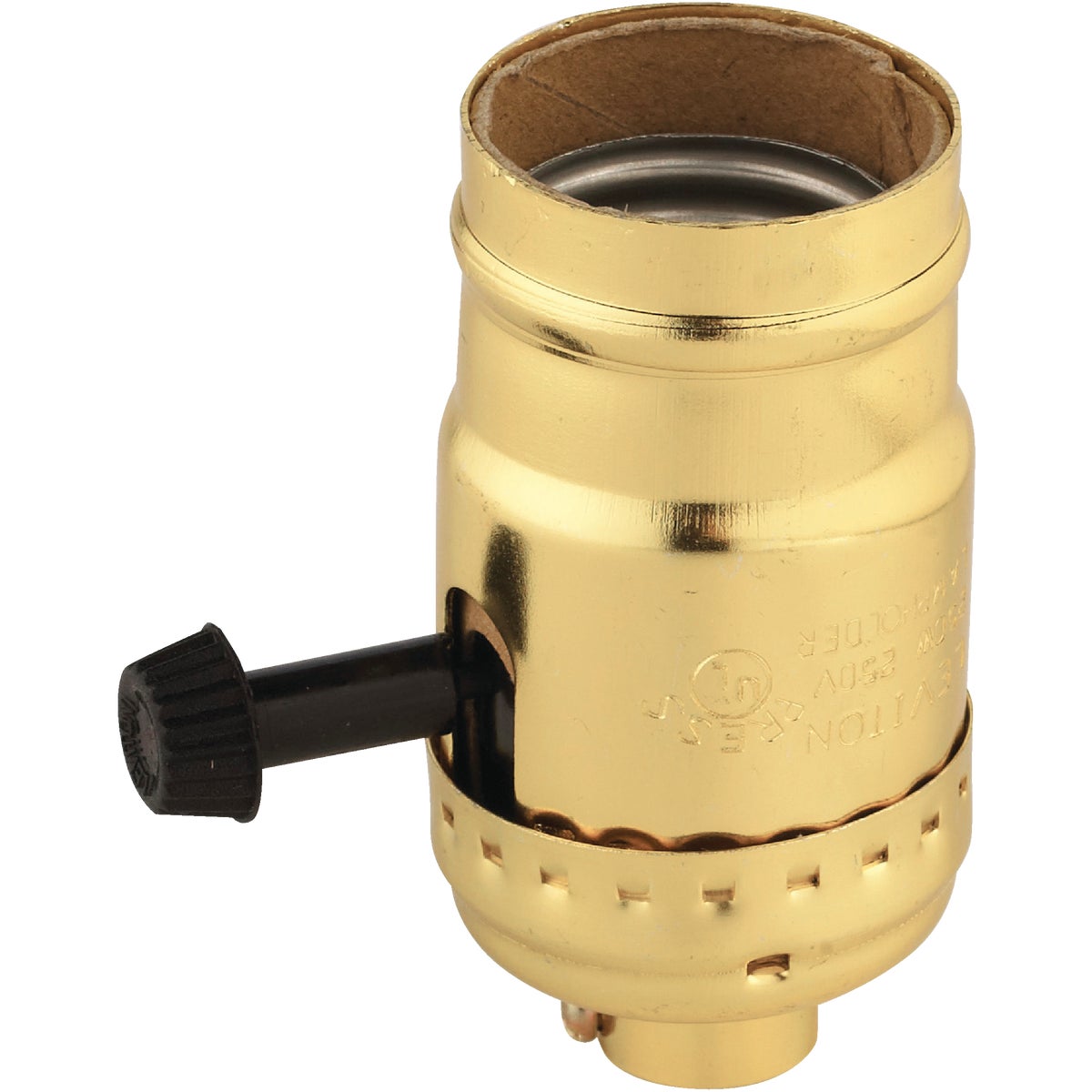 Leviton Turn-Knob Medium Base Brass Lamp Socket Image 1