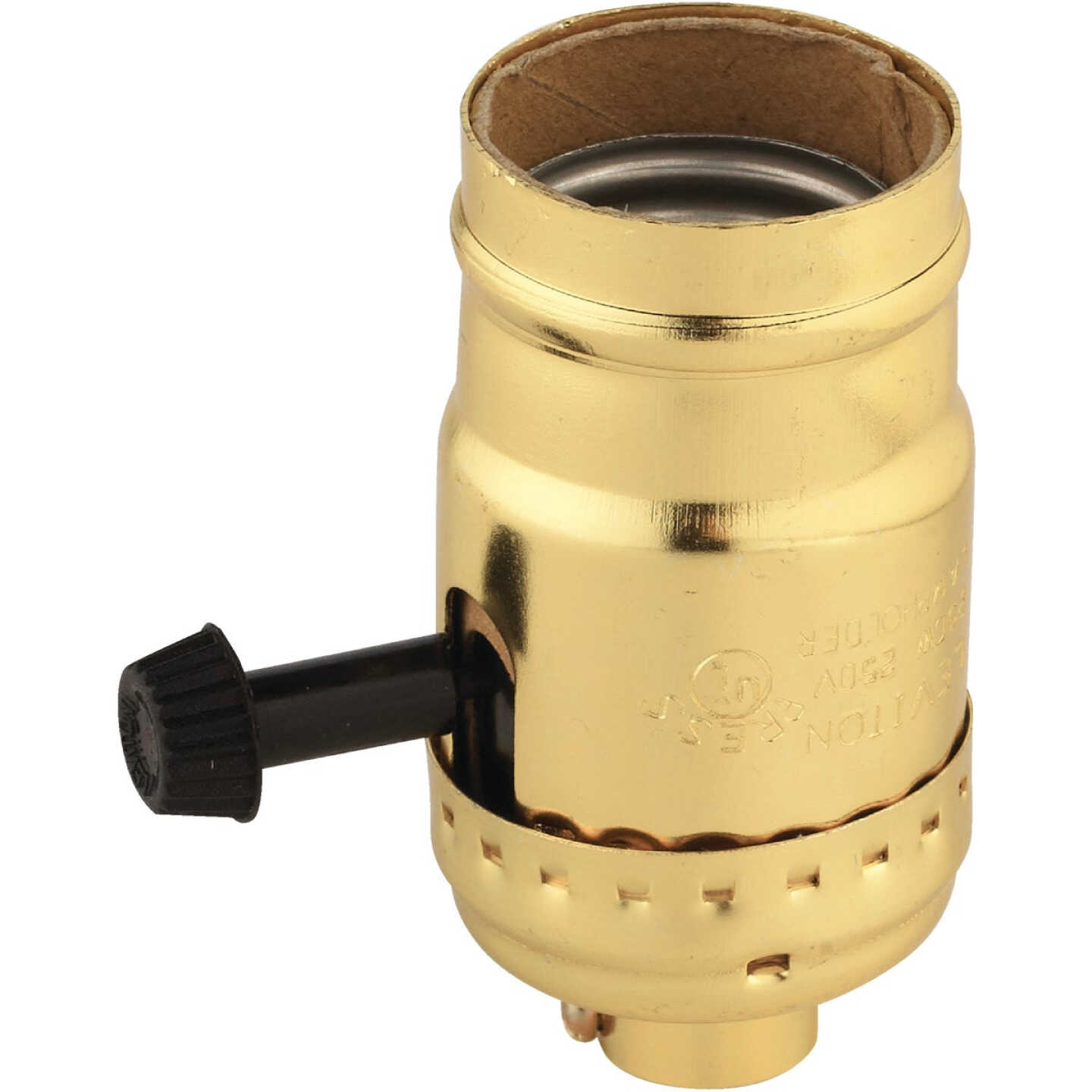 Leviton Turn-Knob Medium Base Brass Lamp Socket Image 1
