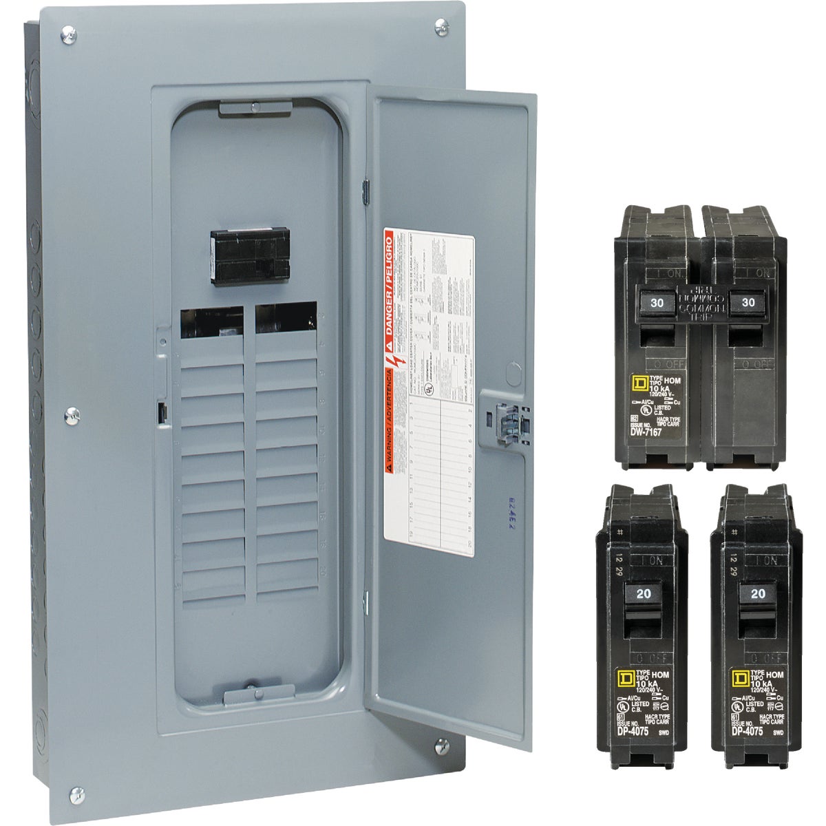 Square D Homeline 100A 20-Space 40-Circuit Indoor Main Breaker Plug-on Neutral Load Center Remodeler Pack Image 1