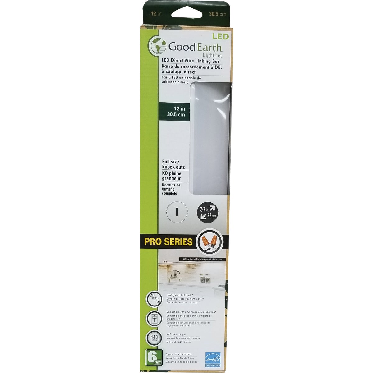 Good Earth Lighting  12 In. Direct Wire White LED Under Cabinet Light Bar Image 3