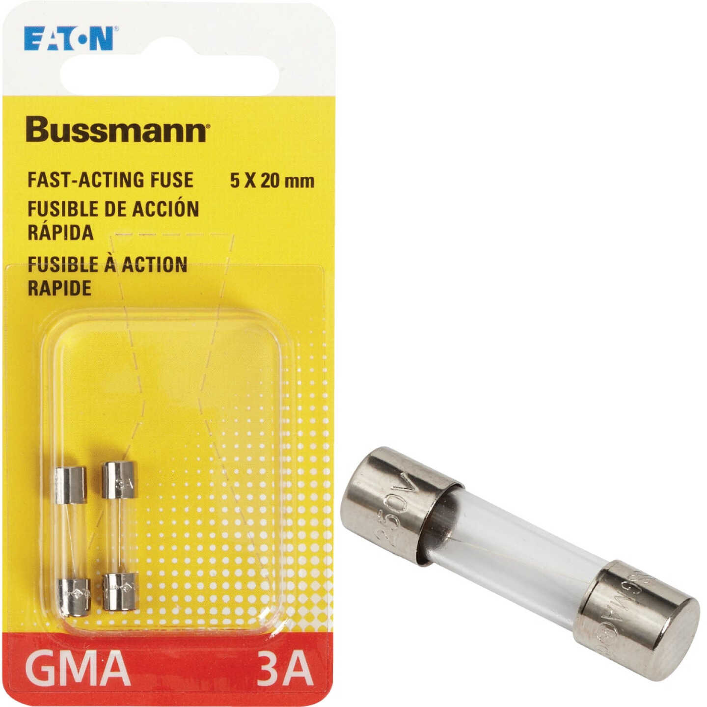 Bussmann 3A GMA Glass Tube Electronic Fuse (2-Pack) Image 1