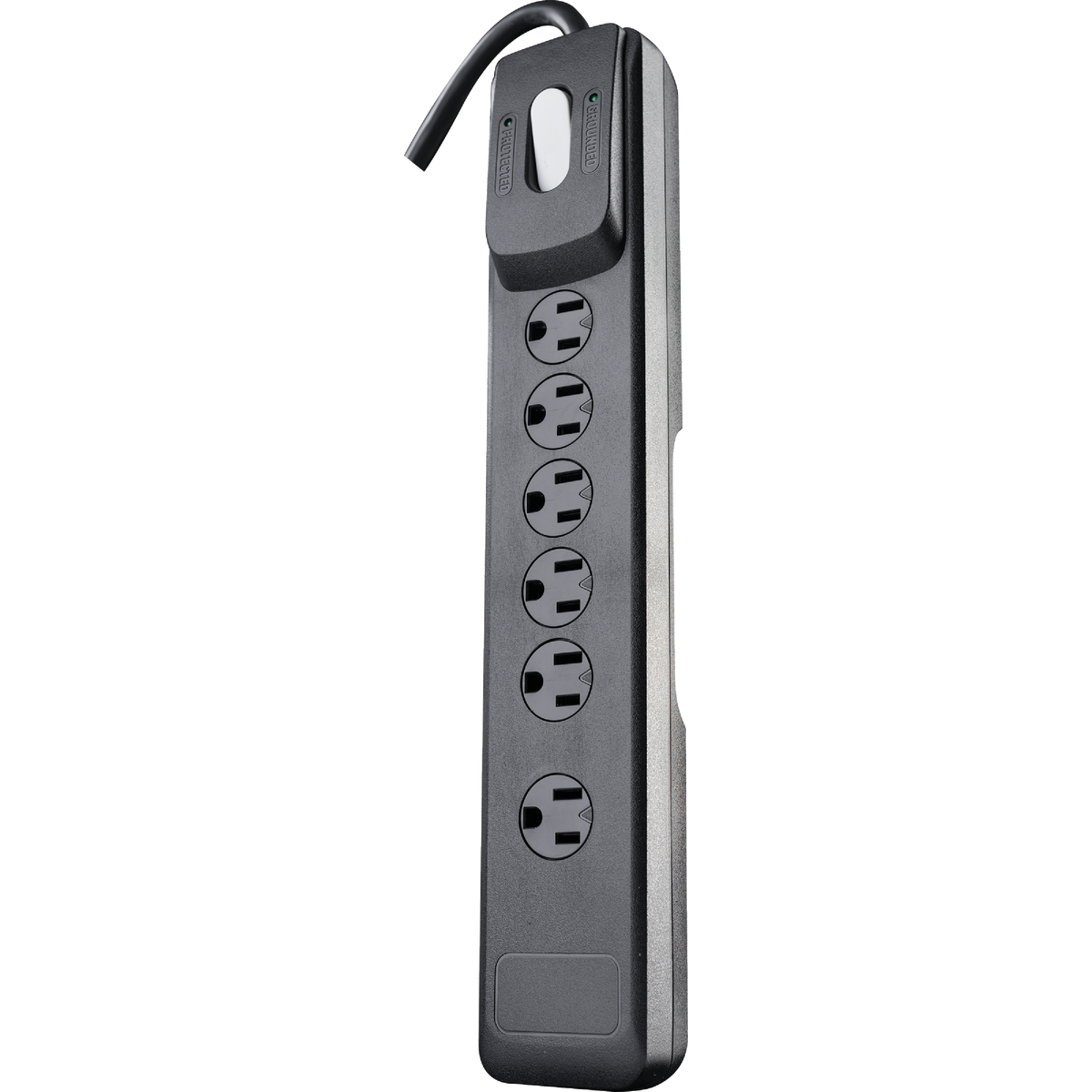 Woods 6-Outlet 1440J Black Surge Protector Strip with 4 Ft. Cord