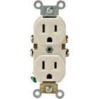 Leviton 15A Light Almond Commercial Grade 5-15R Duplex Outlet Image 3