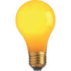 Satco 25W Ceramic Yellow Medium A19 Incandescent Party Light Bulb Image 1