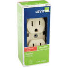 Leviton 15A Ivory Commercial Grade 5-15R Duplex Outlet Image 2