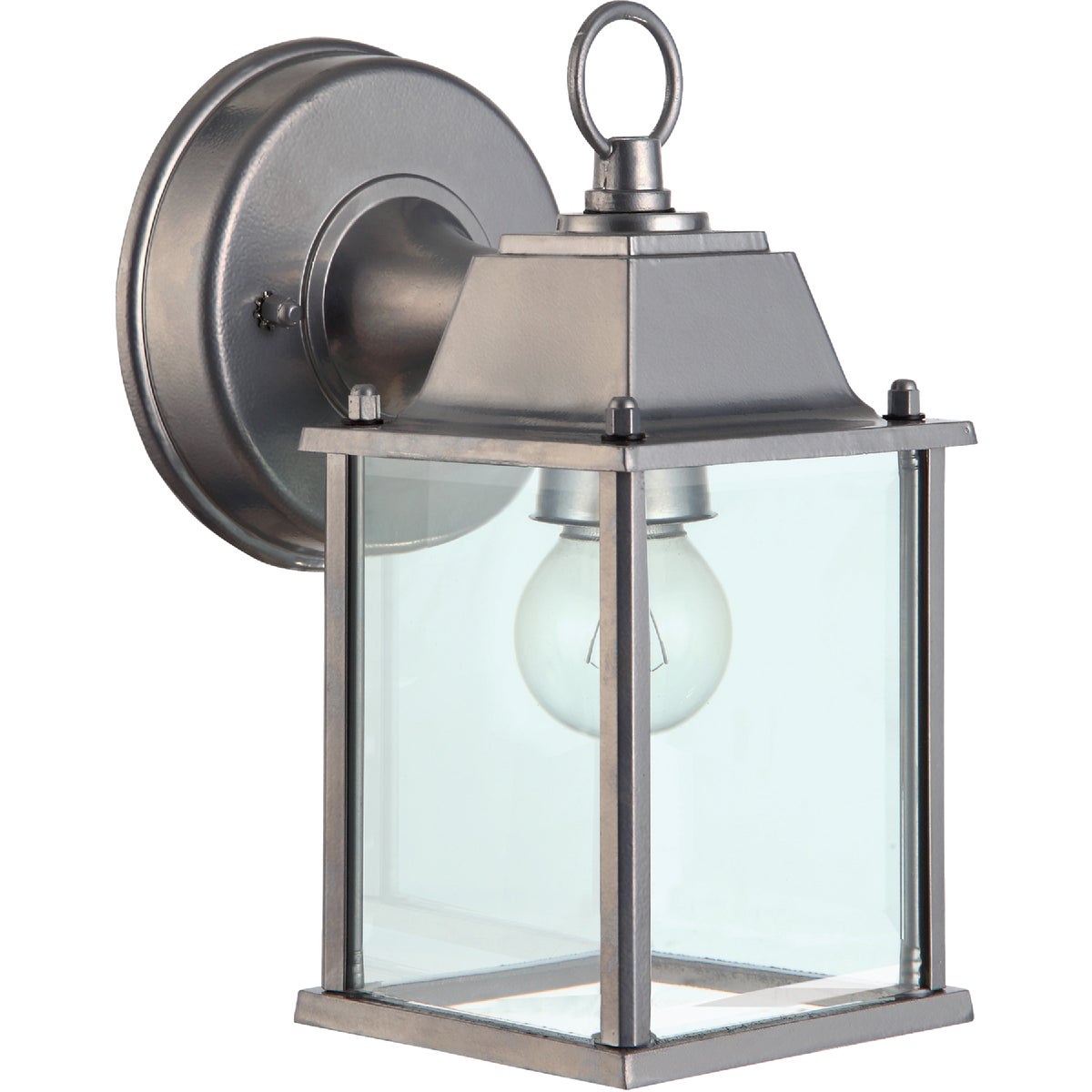 Canarm 100W Incandescent Painted Brushed Nickel Lantern Outdoor Wall Light Fixture