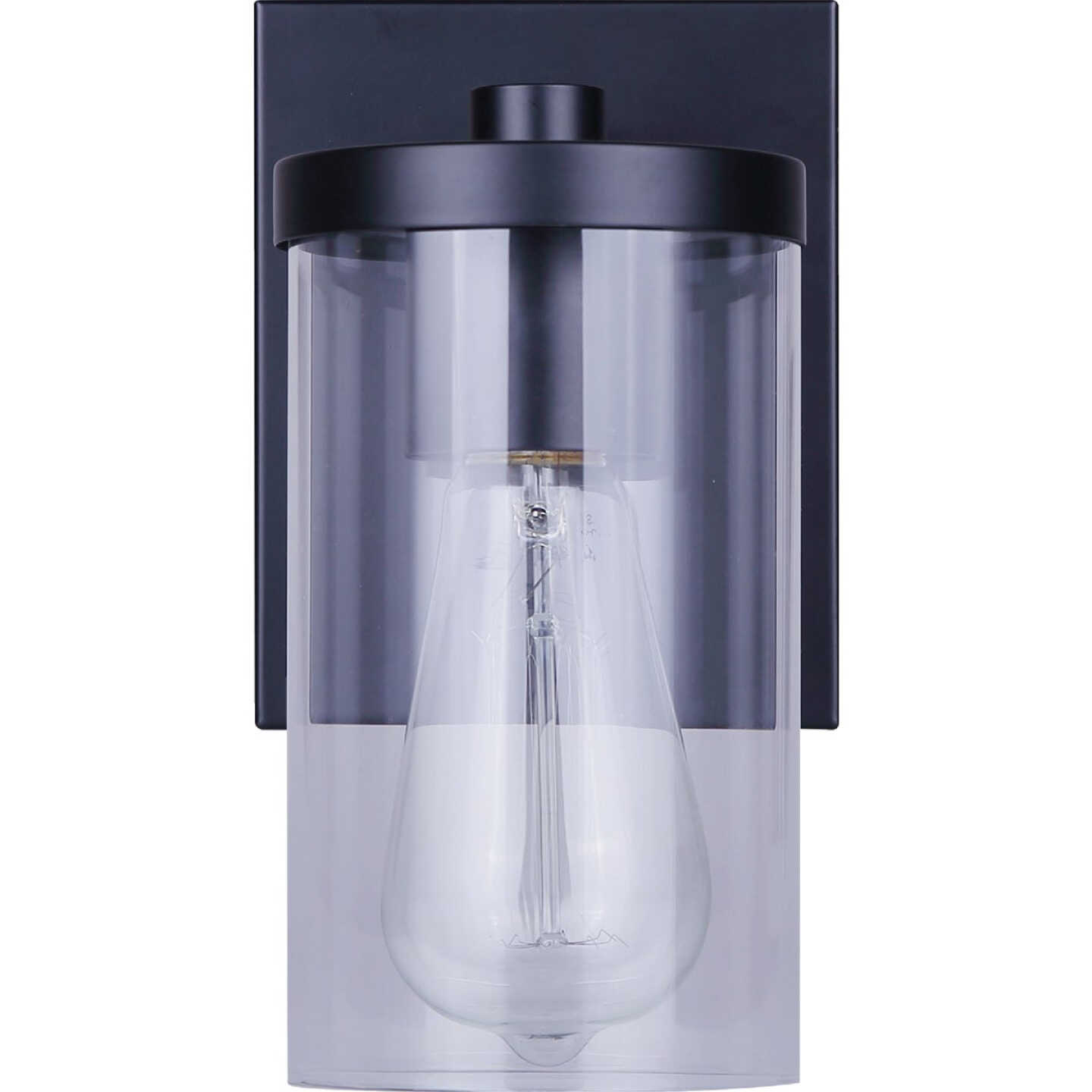 Canarm Britton 1-Light Black Vanity Bath Light Fixture, Clear Glass Image 5