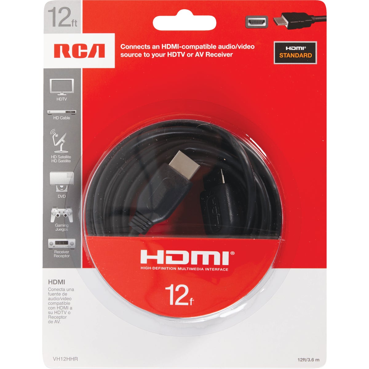 RCA 12 Ft. Black Standard HDMI Cable Image 2