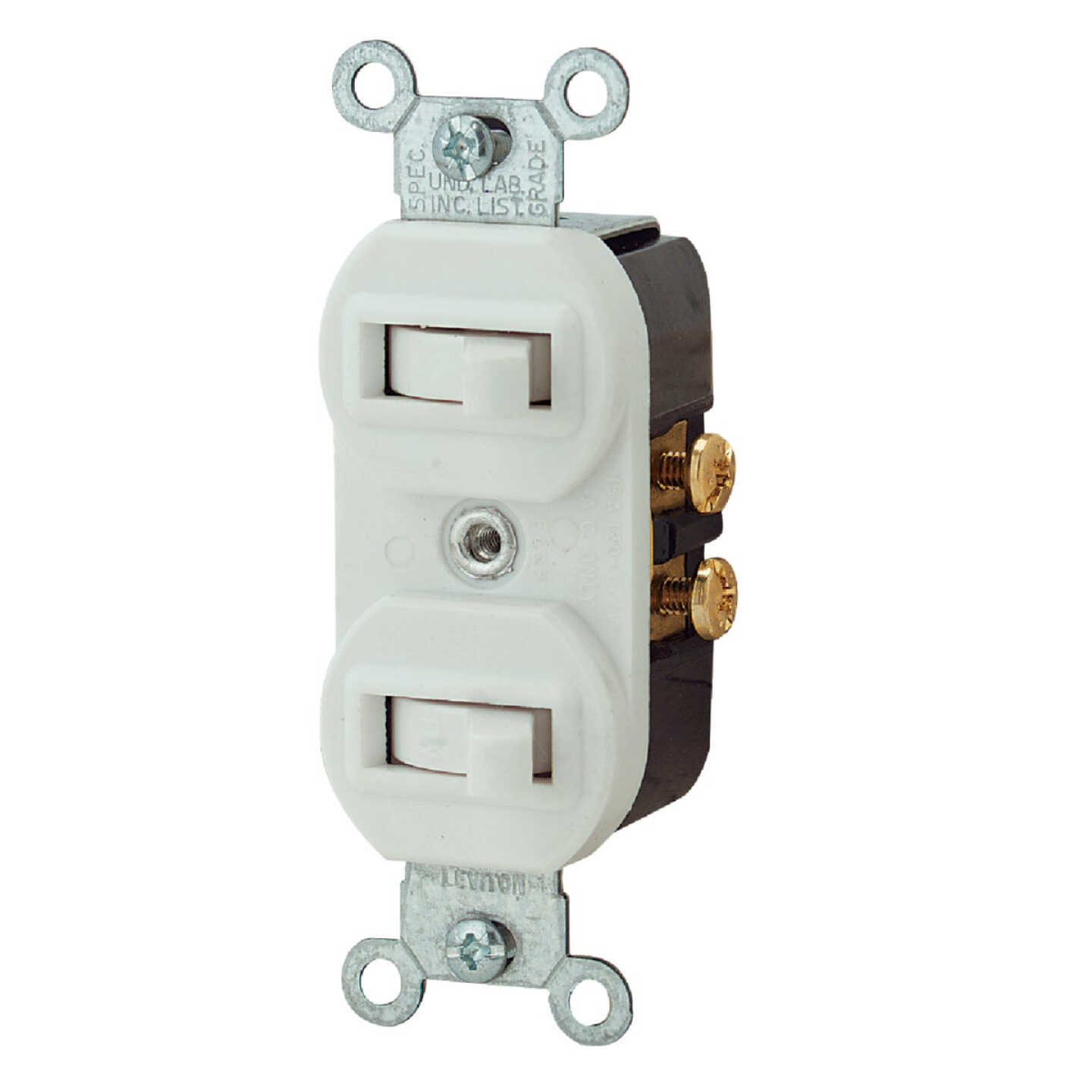 Leviton Single Pole & 3-Way White 15A Duplex Switch Image 1