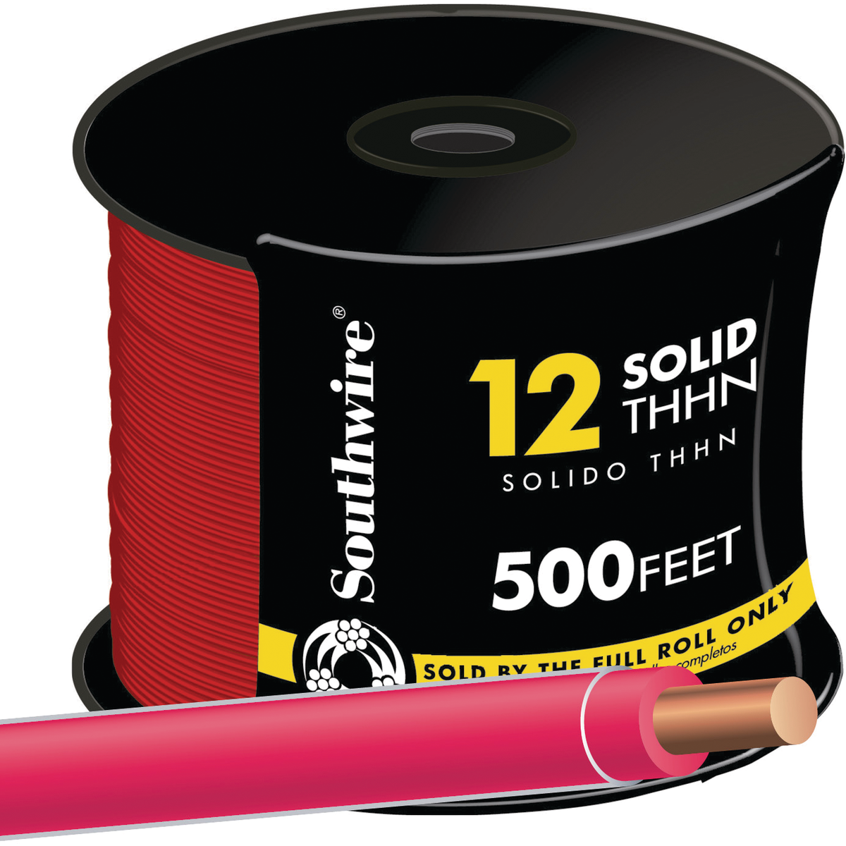 Southwire 500 Ft. 12 AWG Solid Red THHN Electrical Wire Image 1